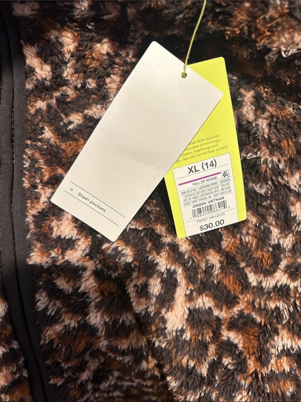 NWT All in Motion Kids Leopard Print Cozy Sherpa Jacket XL 14-16 - Picture 3 of 5